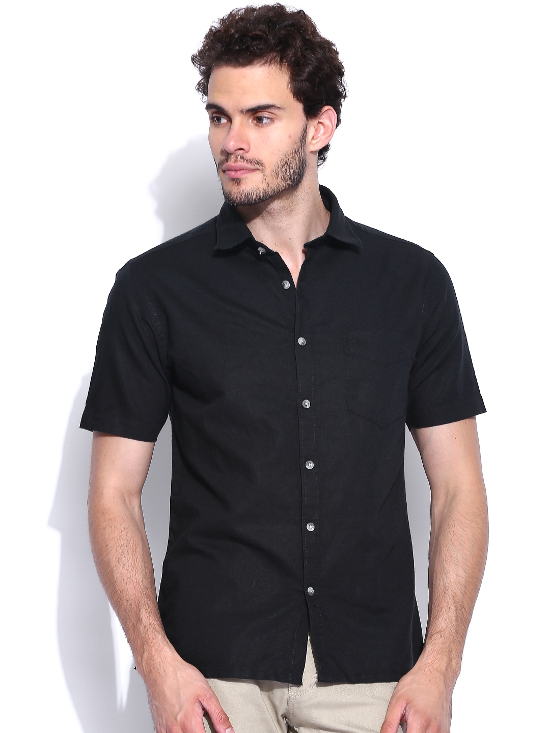 peter england shirts black