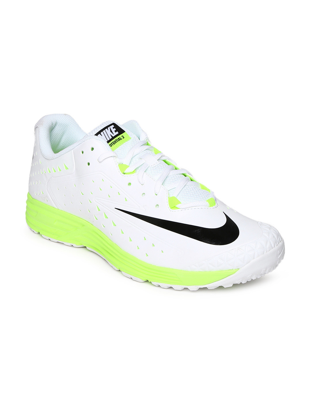 Buy Nike Men White & Green Potential 2 Cricket Shoes Sports Shoes for