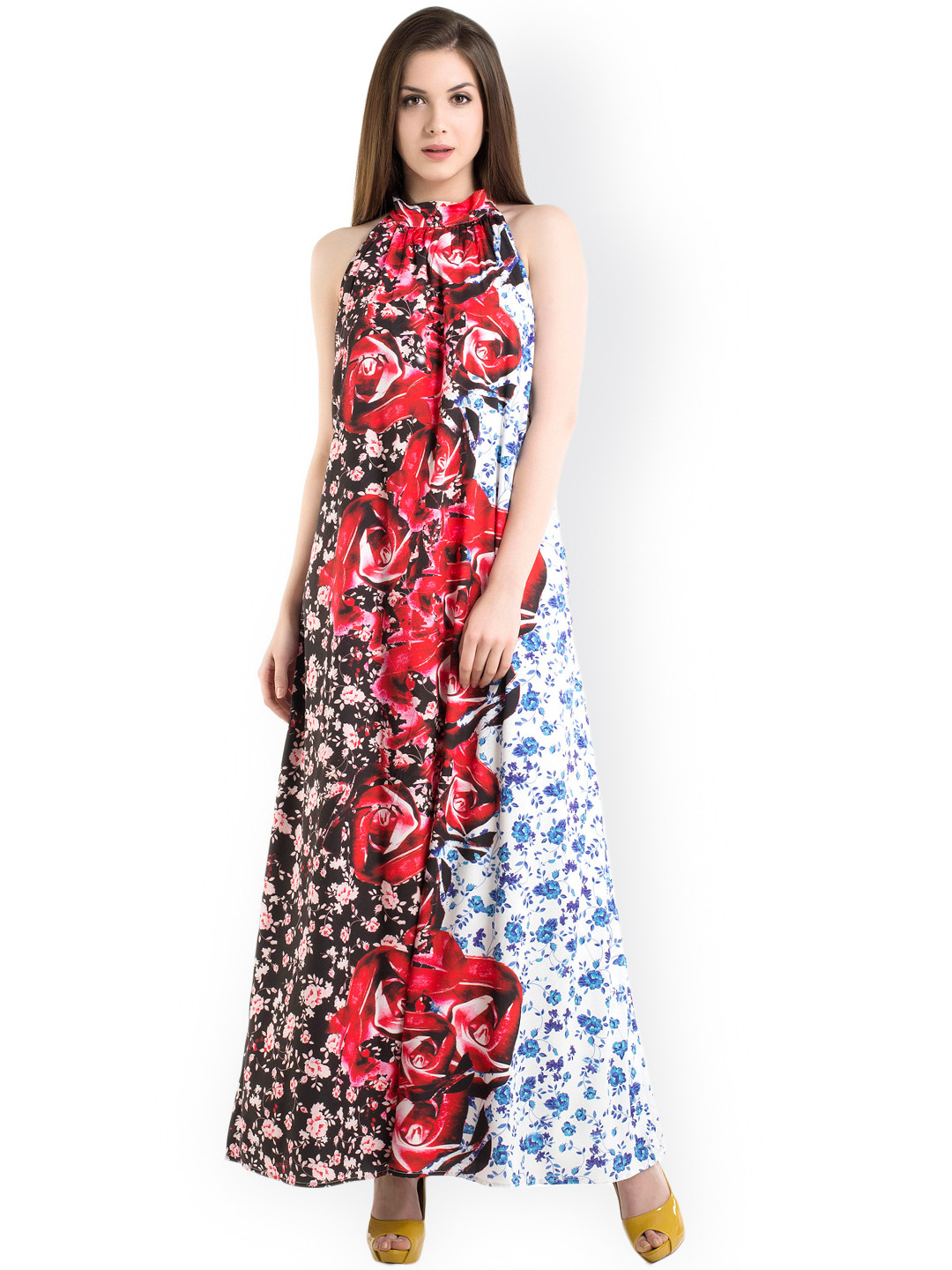 Buy Kazo Multicoloured Floral Print Maxi Dress Dresses for Women