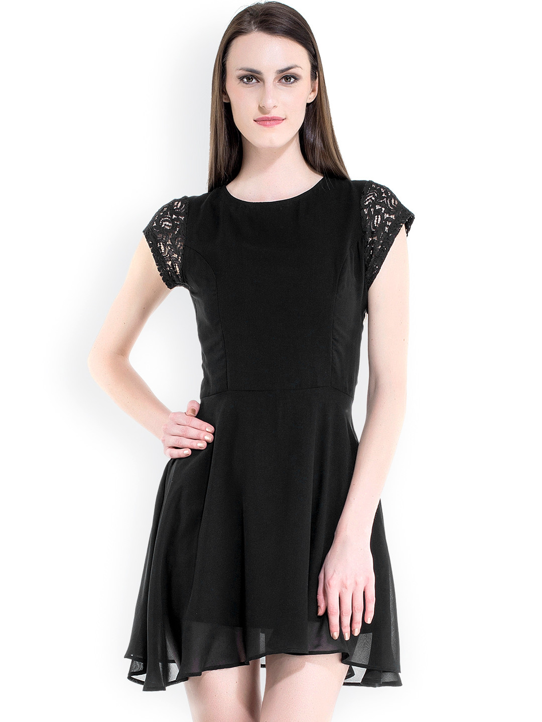 Buy Kazo Black Skater Dress Dresses for Women 860903 Myntra