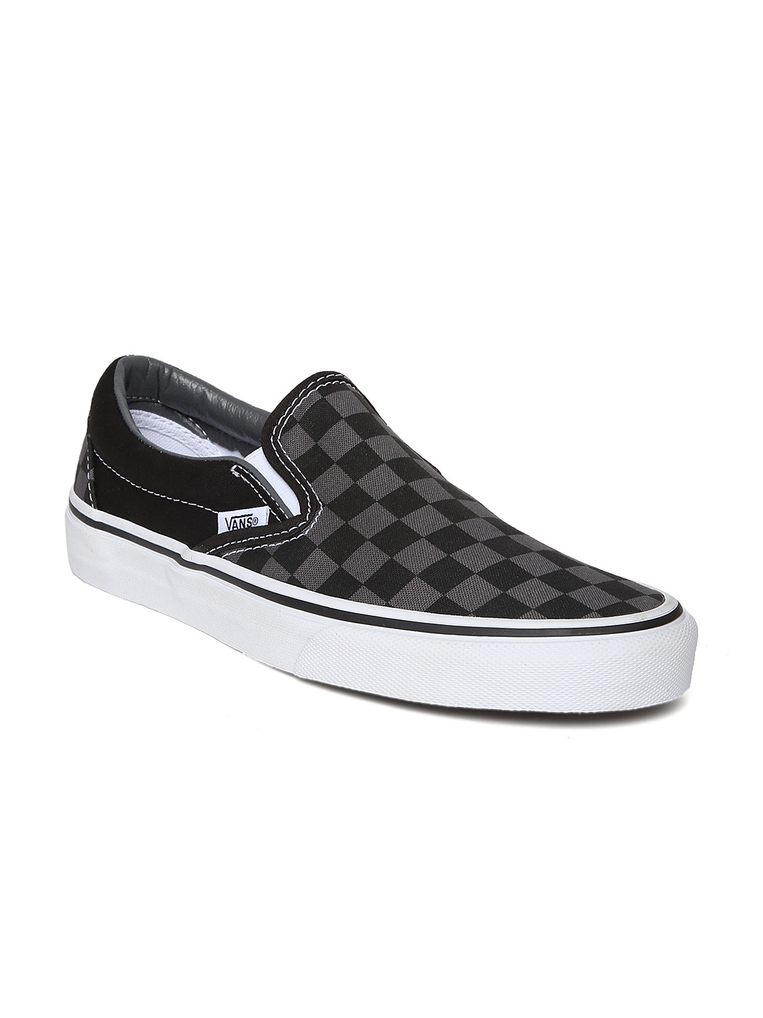 gray checked vans