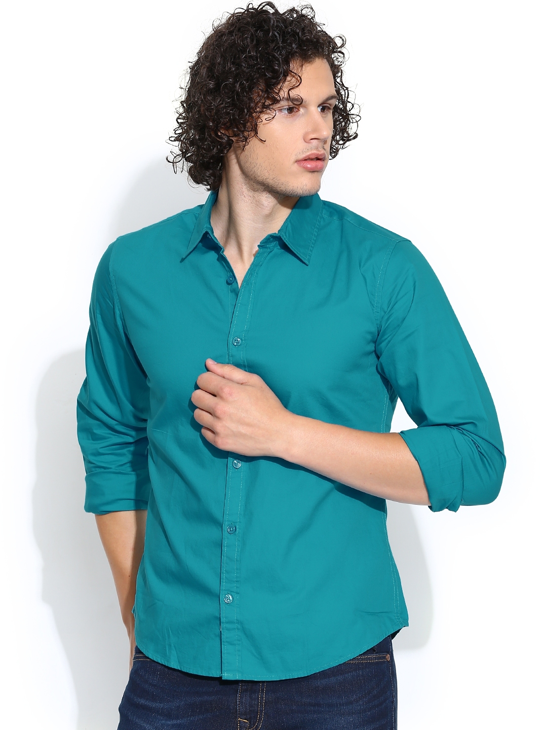 shining green colour shirt