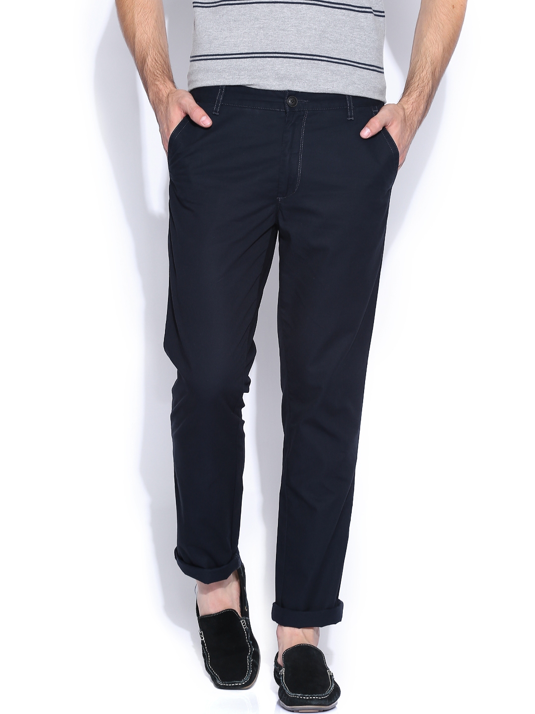 Buy John Players Navy Trousers - Trousers for Men 874416 | Myntra