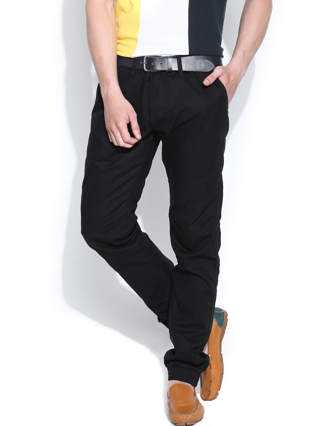 black casual trousers mens