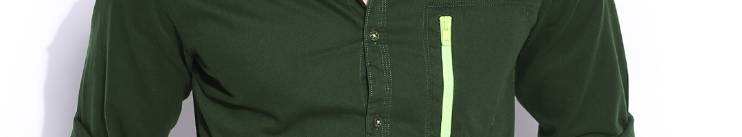 Buy Locomotive Dark Green Slim Fit Casual Shirt - Shirts for Men 875442 ...