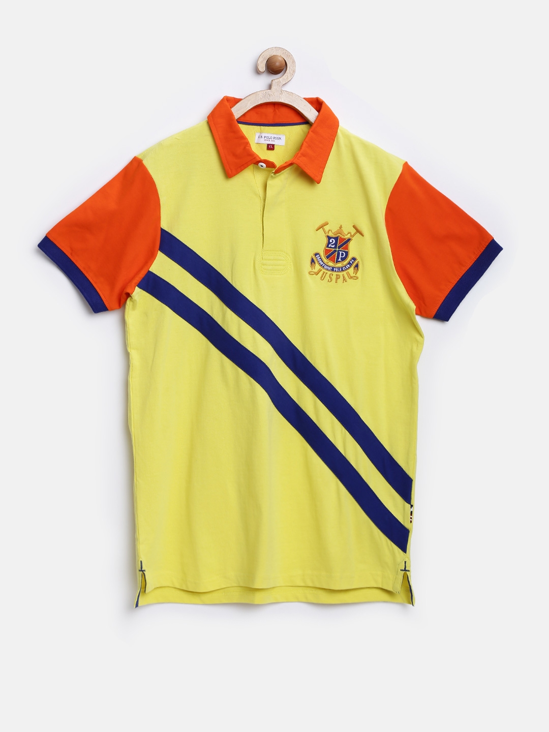 Buy U.S. Polo Assn. Kids Boys Yellow Polo Pure Cotton T Shirt - Tshirts ...