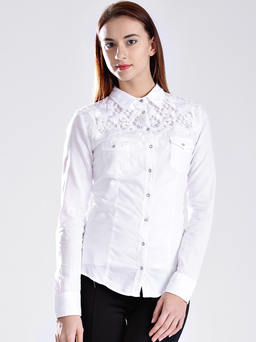 Buy GUESS White Shirt - Shirts for Women 886192 | Myntra