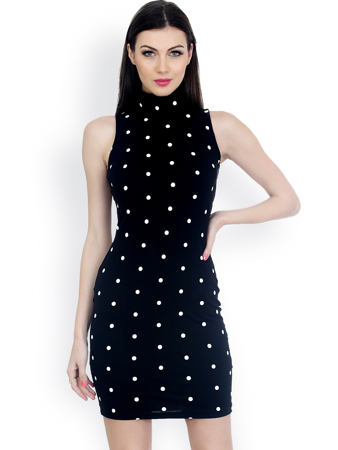 Buy FabAlley Black Printed Bodycon Dress Dresses for
