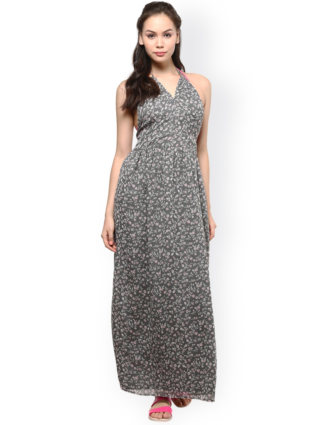 Buy Femella Grey Printed Maxi Dress - Dresses for Women 890359 | Myntra