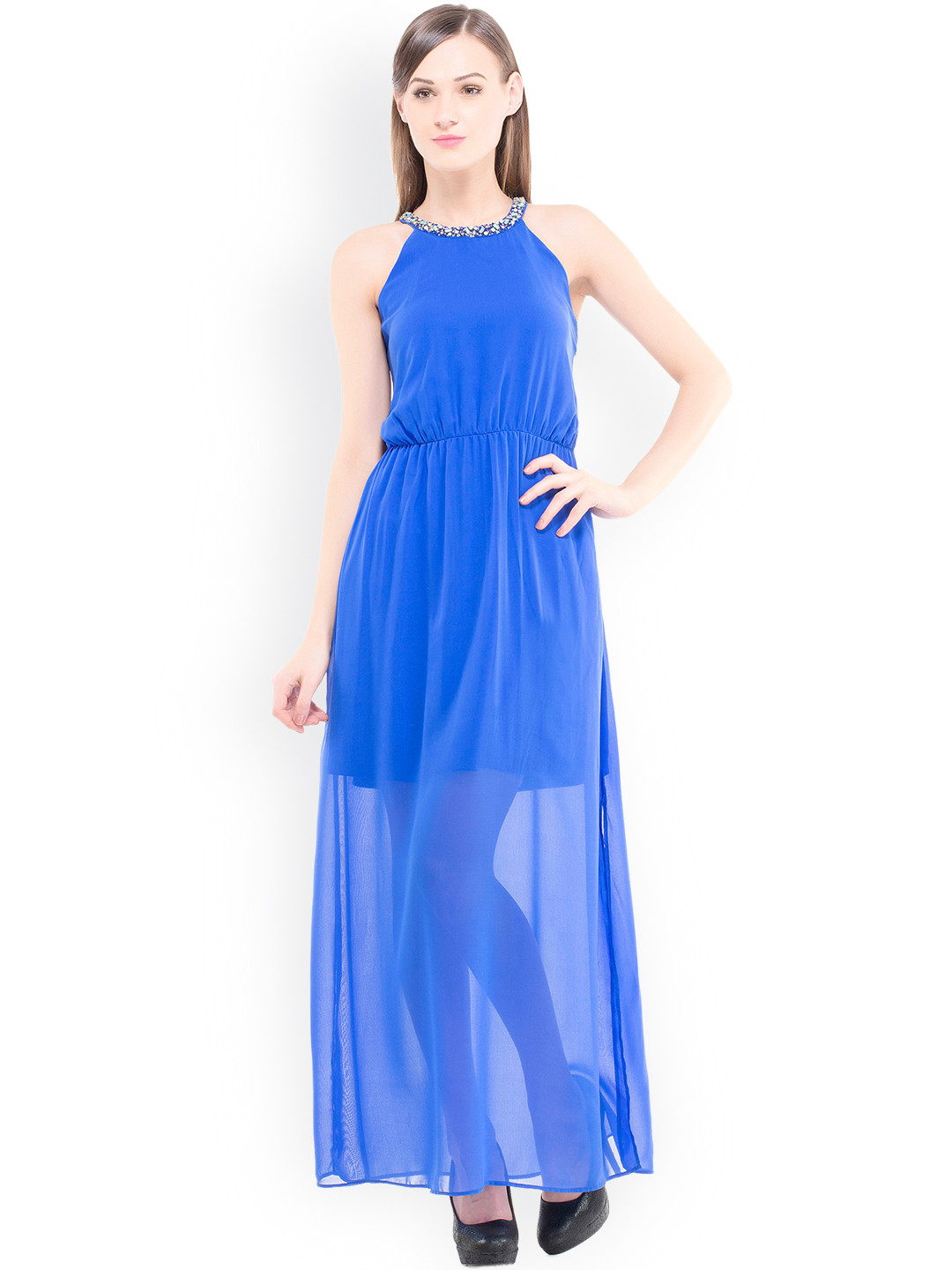 Buy Kazo Blue Maxi Dress Dresses for Women 890760 Myntra