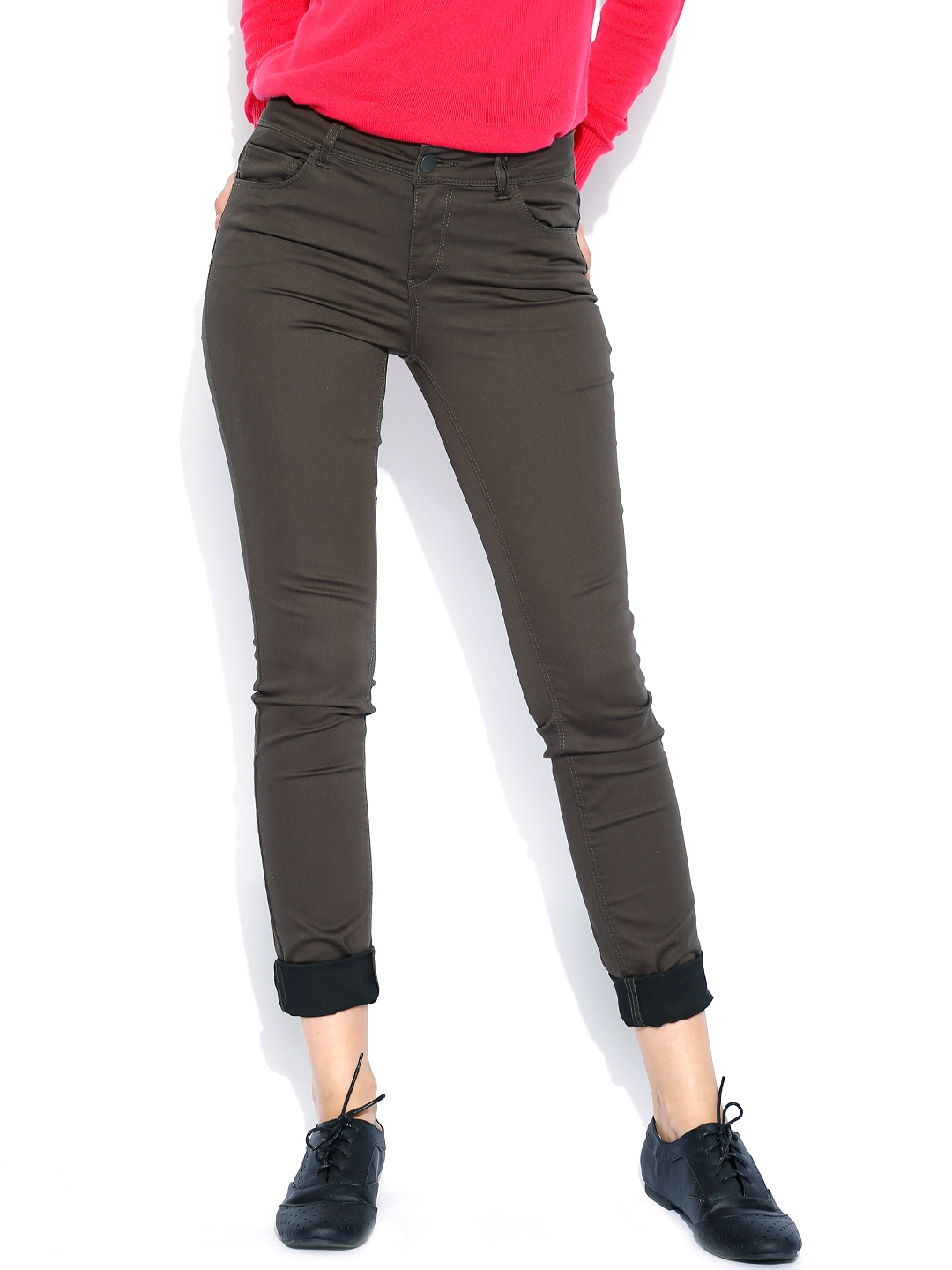olive green trousers for ladies
