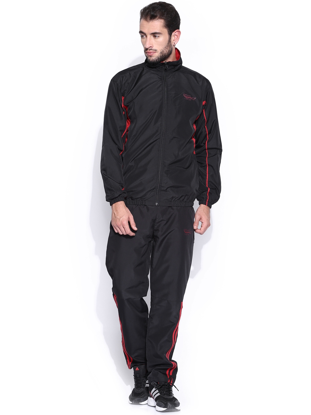 black fitted tracksuit