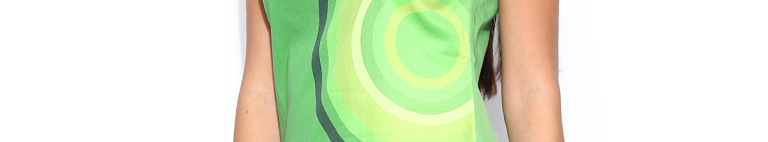 Buy Desigual Green Printed Sheath Dress - Dresses for Women 911163 | Myntra