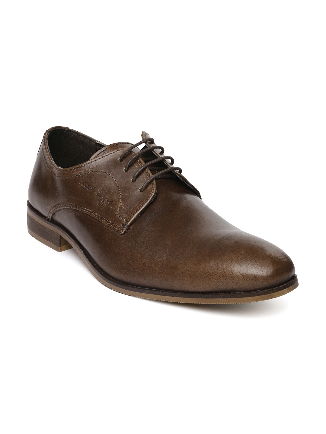 redtape brown leather shoes
