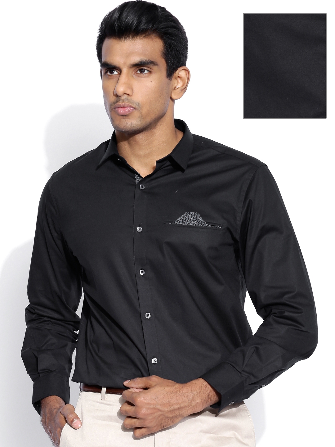 Buy John Players Black Slim Fit Formal Shirt - Shirts for Men 921762 