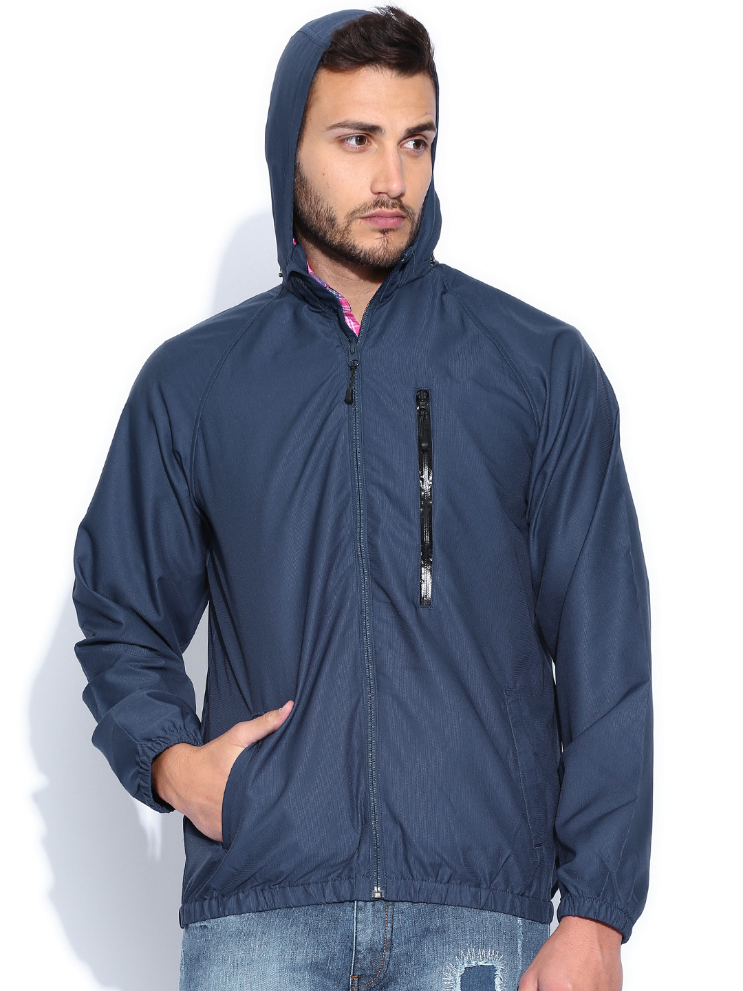 Buy Wrangler Navy Water Repellant Moto Jacket Jackets for Men 922073