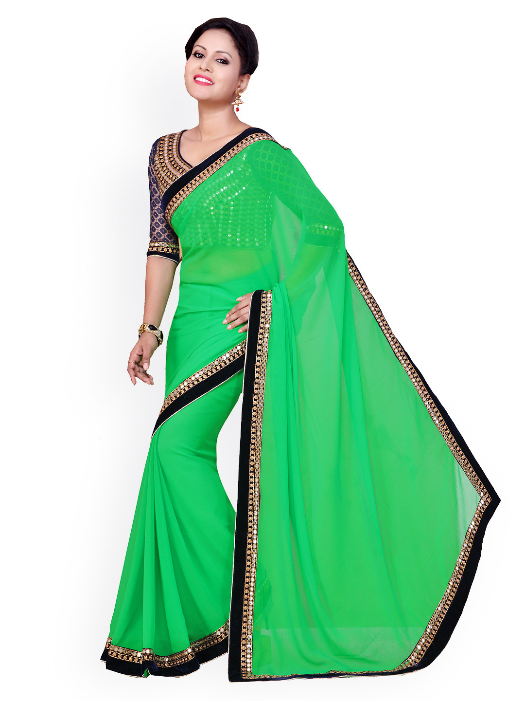 Buy Saree Swarg Green Poly Saree Sarees for Women 924160