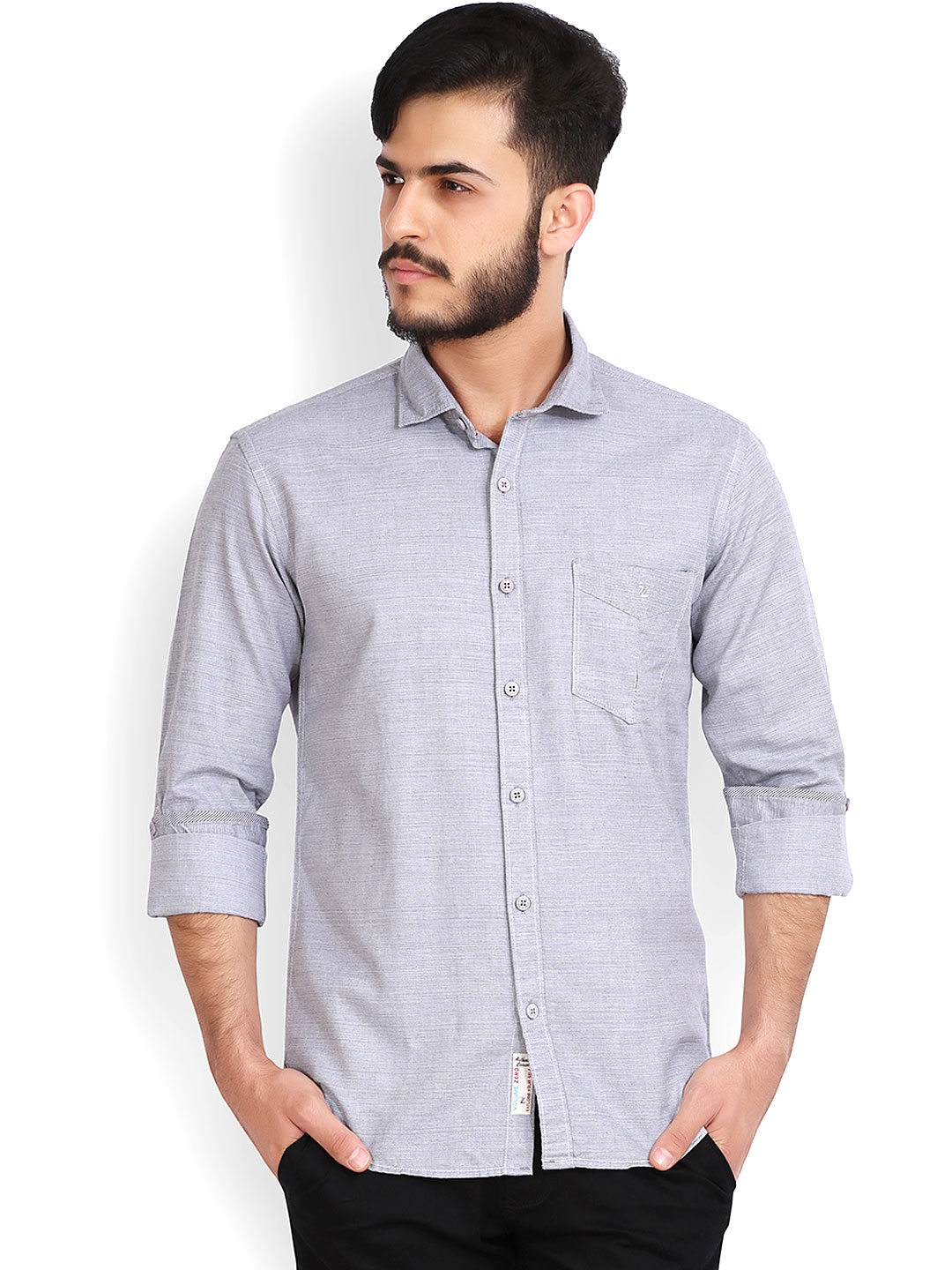 Buy Volume Zero Grey Slim Fit Casual Shirt - Shirts for Men 931948 | Myntra