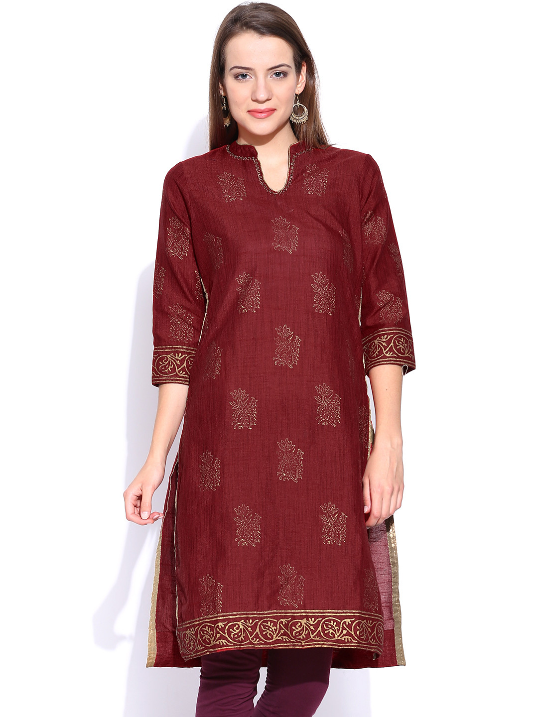 Buy BIBA Red Printed Kurta Kurtas for Women 937127 Myntra