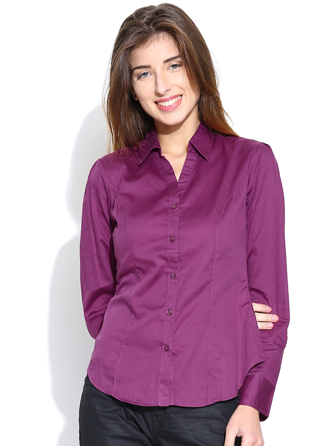 Buy Wills Lifestyle Purple Formal Shirt - Shirts for Women 939270 | Myntra