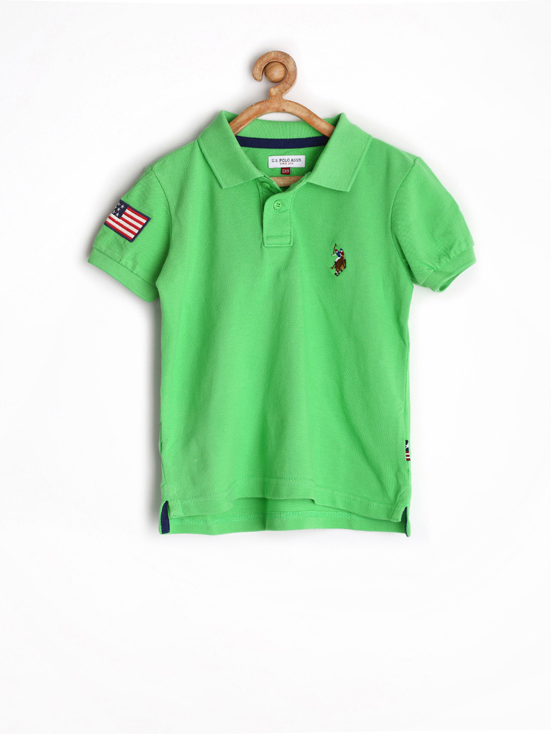 Buy U.S. Polo Assn. Kids Boys Green Polo Pure Cotton T Shirt Tshirts