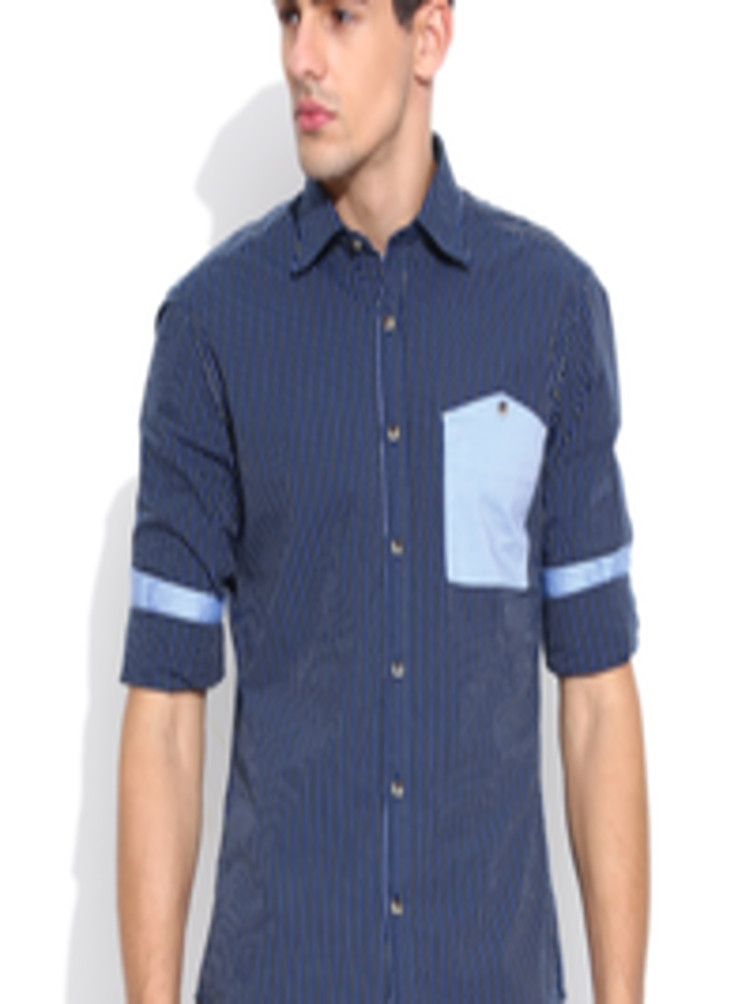 Buy John Players Blue Striped Trim Fit Casual Shirt - Shirts for Men ...