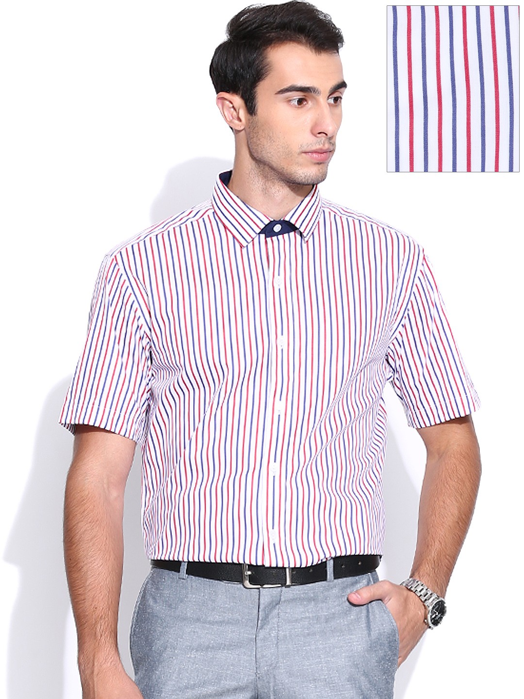 Buy Wills Lifestyle White Striped Formal Shirt - Shirts for Men 941782 ...