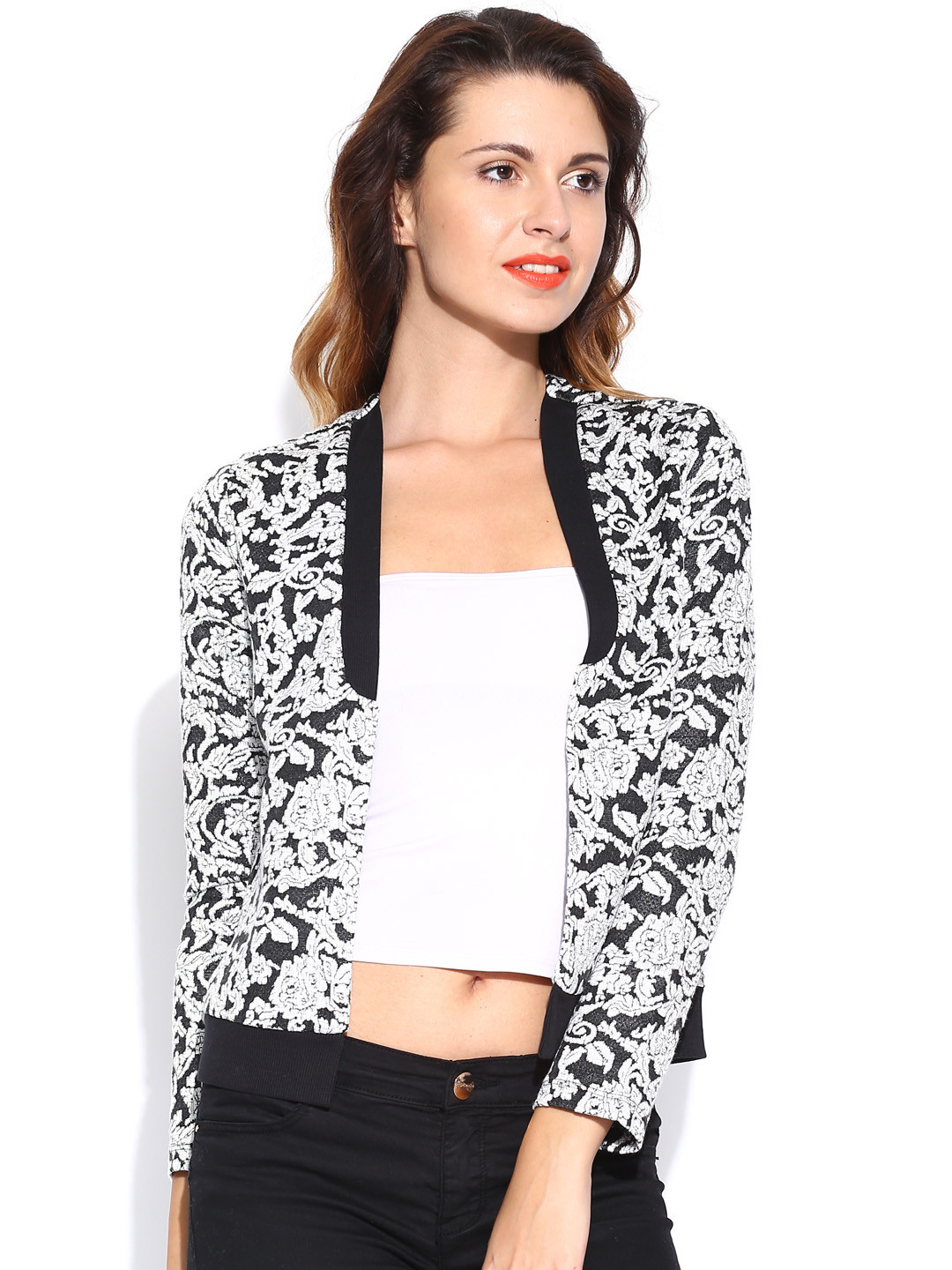 Buy ONLY Black & White Jacket Jackets for Women 943614 Myntra