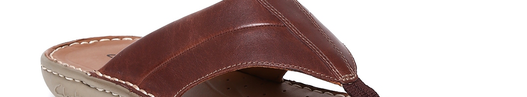 Buy Clarks Men Brown Leather Sandals - Sandals for Men 951695 | Myntra
