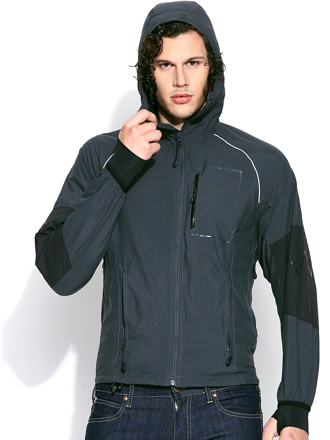 Buy Wrangler Grey Hooded Slim Fit Jacket Jackets for Men 957429 Myntra