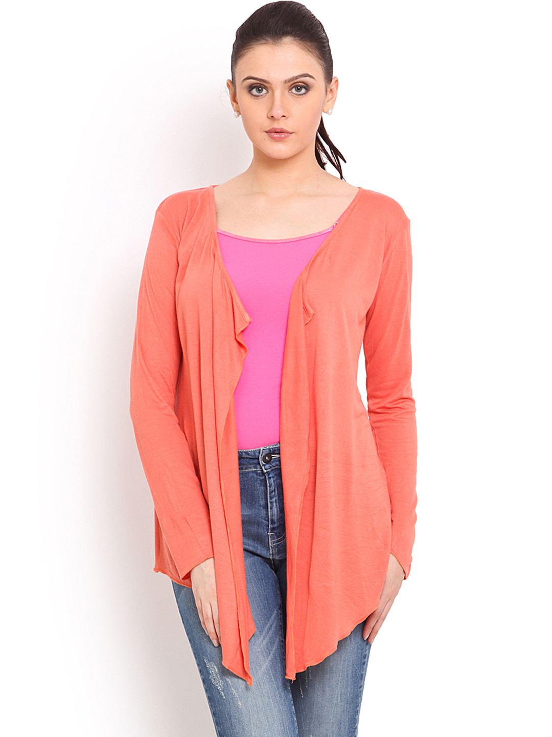 Buy Trend Arrest Orange Shrug Shrug for Women 968353 Myntra