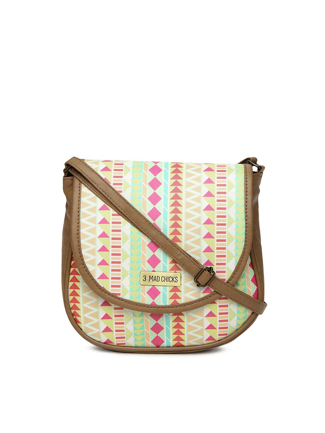 Buy 3 Mad Chicks Multi Coloured Sling Bag Handbags for Women 303274