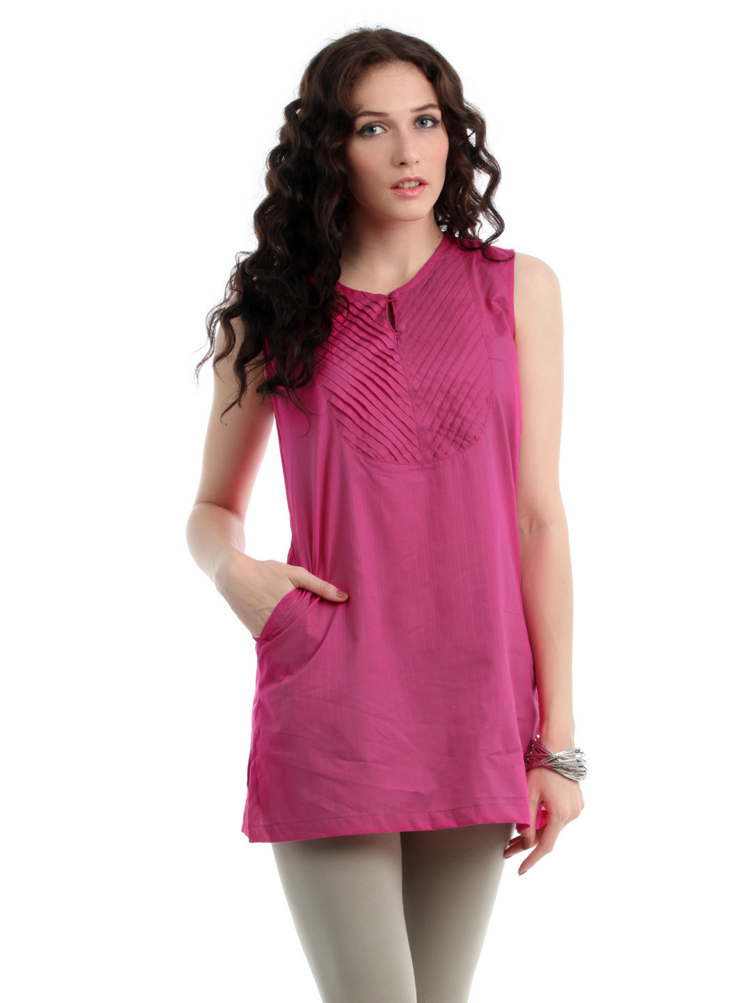Nayanthara #9 -handloom cotton kurti in pink