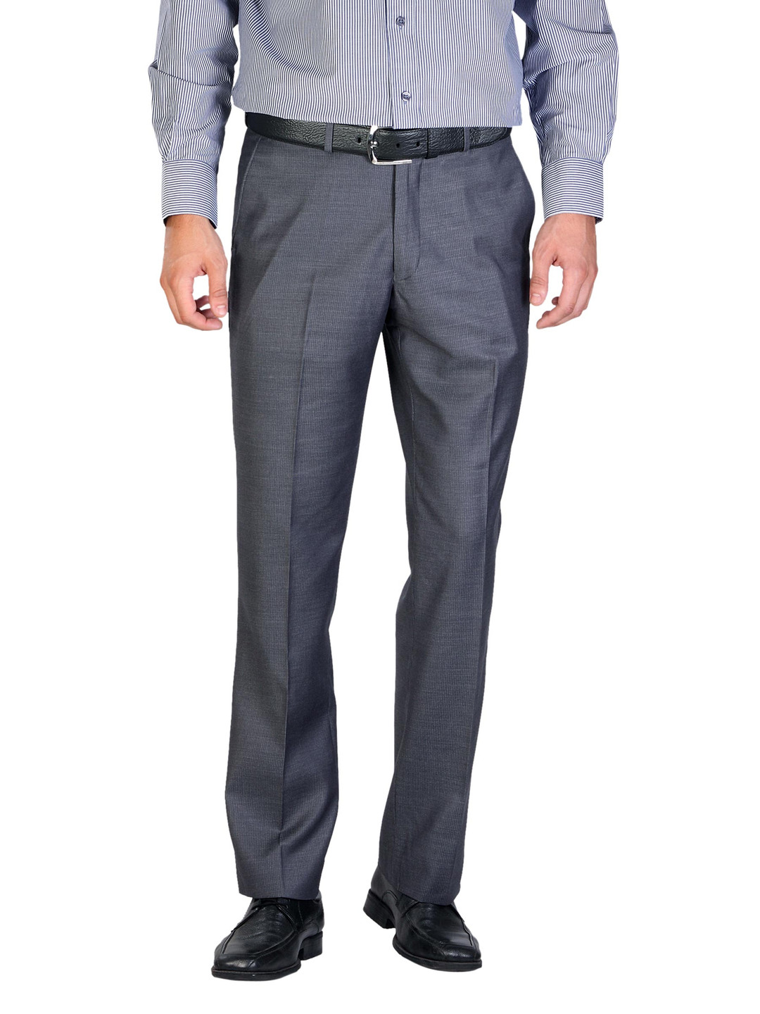 Buy Peter England Men Grey Formal Trousers Trousers for Men 39793