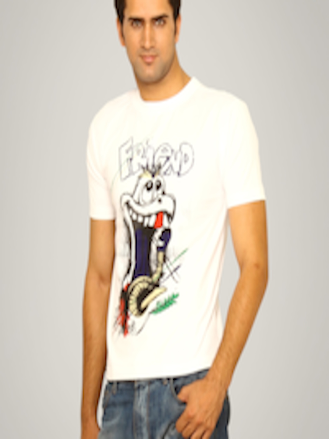 Buy Myntra Men's Friend White T Shirt - Tshirts for Men 4063 | Myntra