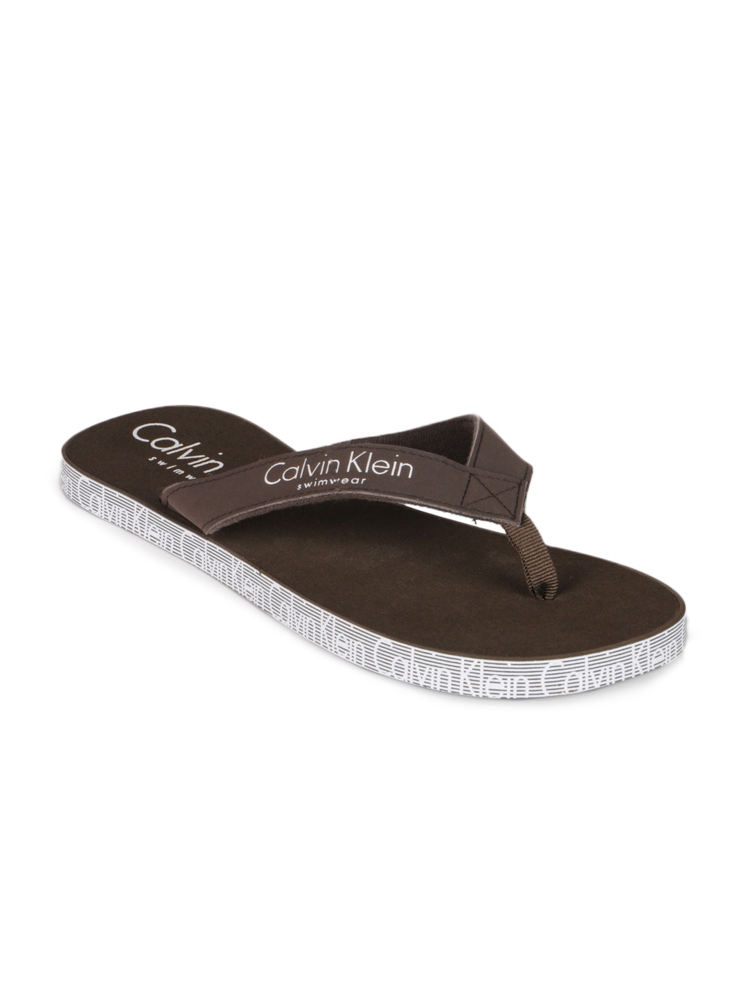 calvin klein sabella leather flip flops
