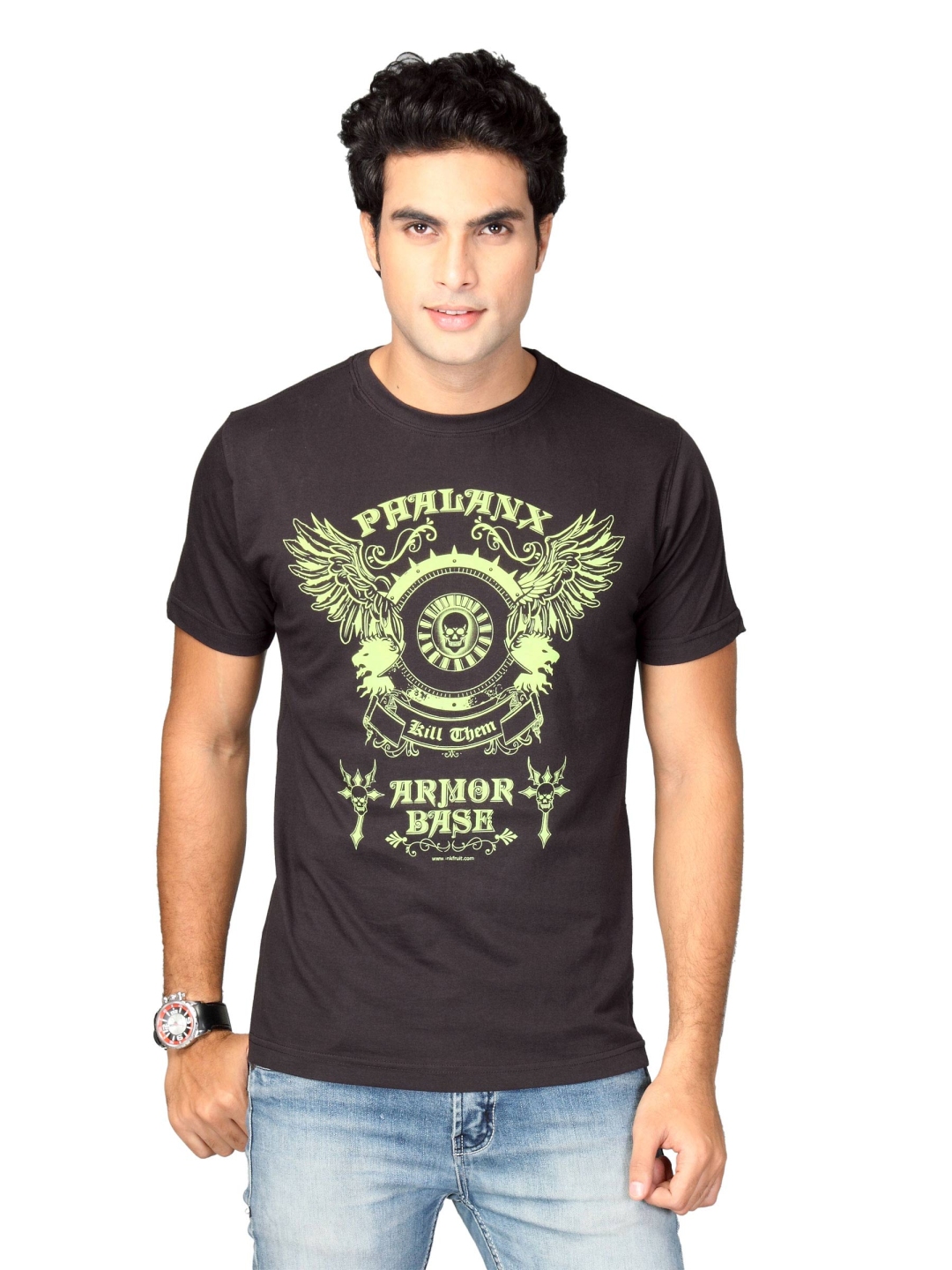 Buy Inkfruit Men's Phalanx Brown Light Green T Shirt - Tshirts for Men ...