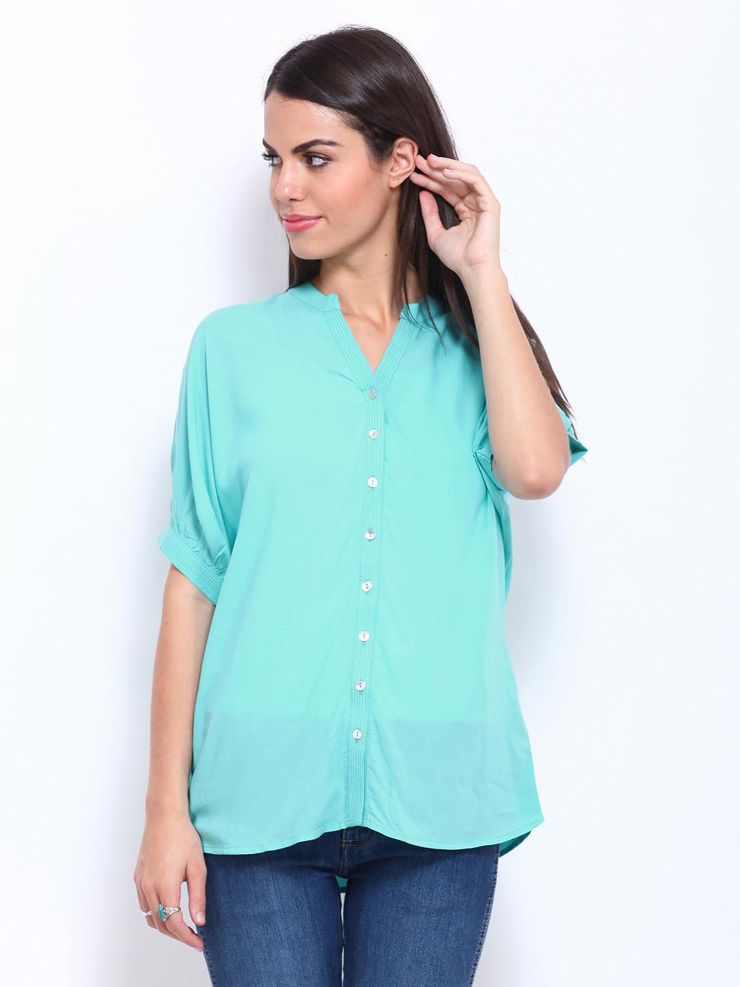 Buy AND Women Blue Shirt Shirts for Women 290089 Myntra
