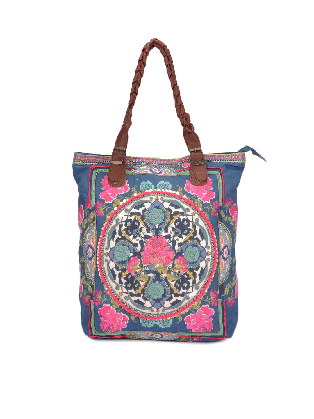 Buy Accessorize Women Blue Printed Tote Bag Handbags for Women 118489