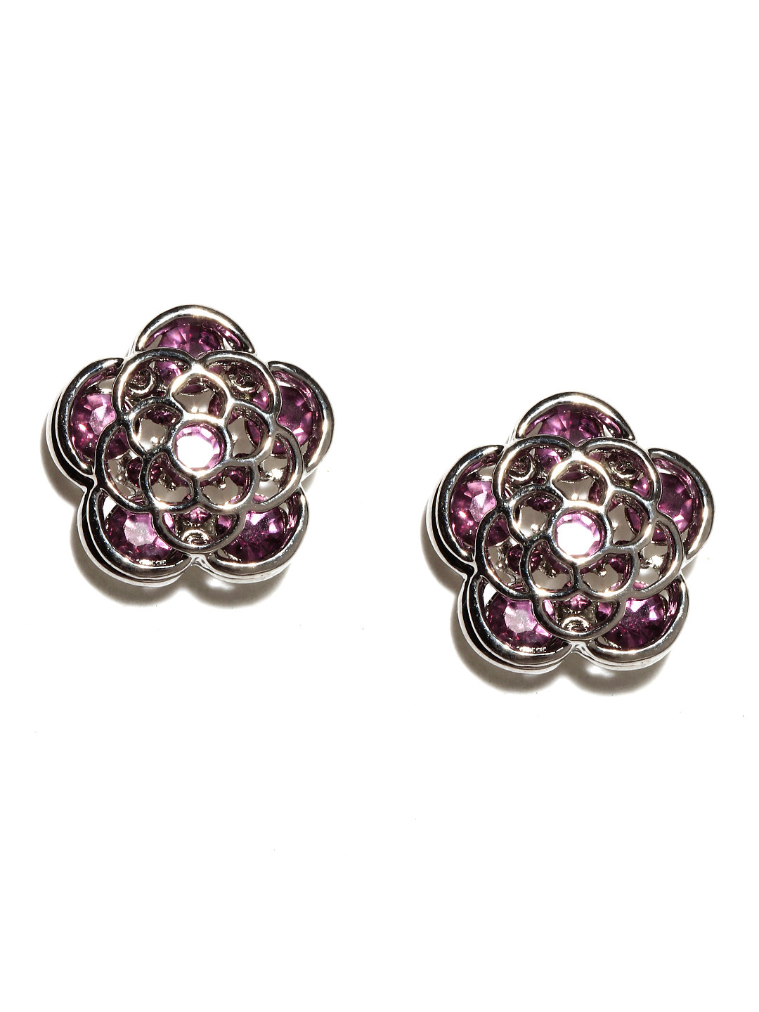 Buy Addons Silver Toned Stud Earrings Earrings for Women 369146 Myntra