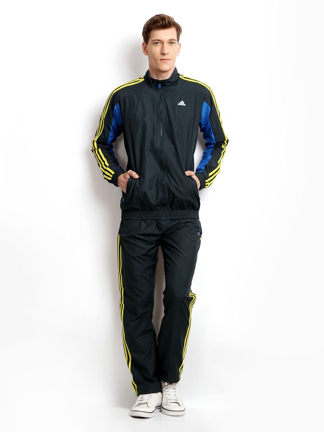 Buy ADIDAS Men Charcoal Referee Tracksuit - Tracksuits for Men 197327 ...