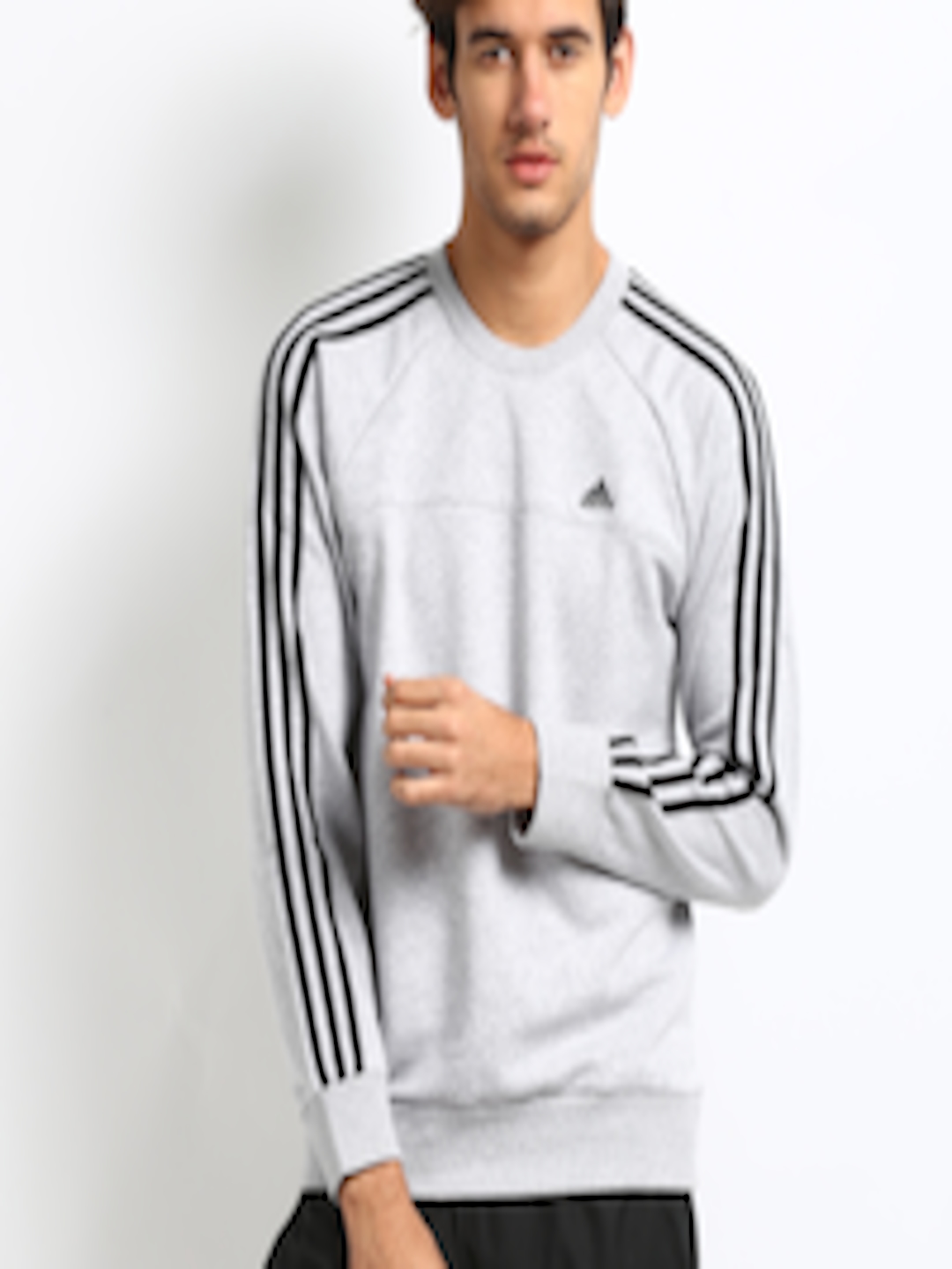Buy ADIDAS Men Grey Melange Sweatshirt - Sweatshirts for Men 185909 ...