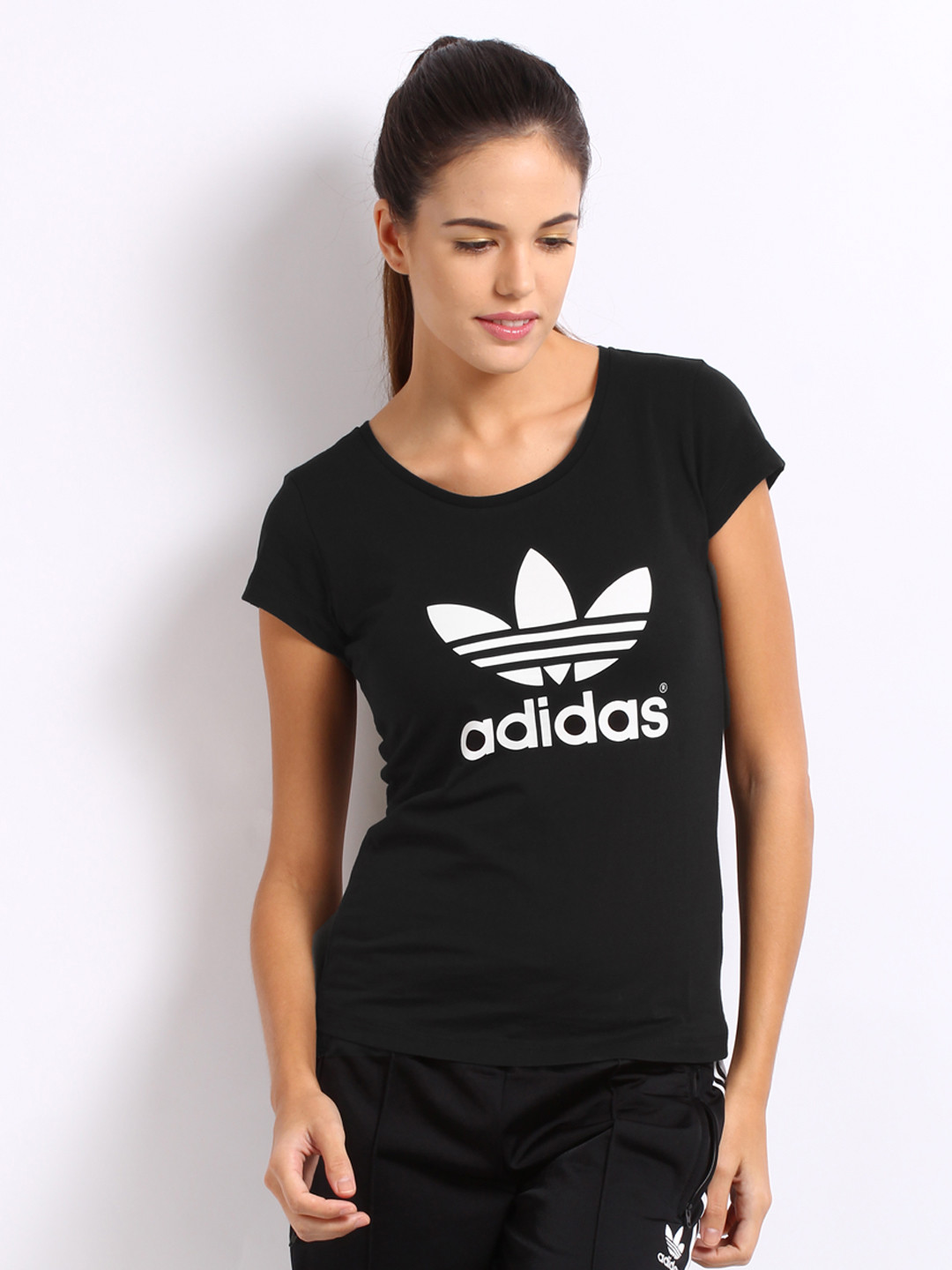 Buy ADIDAS Originals Women Black T Shirt - Tshirts for Women 173606 ...