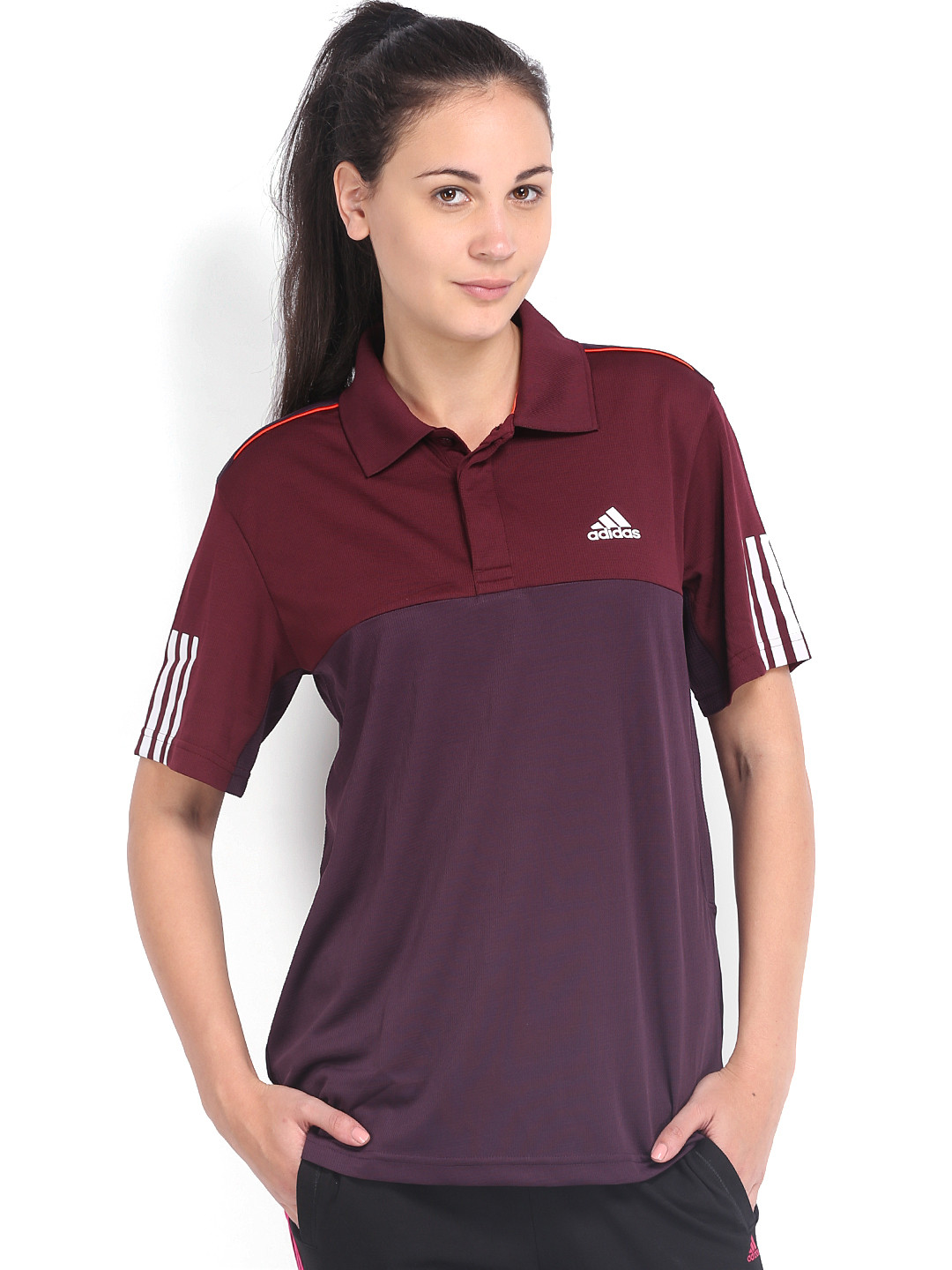 Buy ADIDAS Women Burgundy Polo T Shirt - Tshirts for Women 520194 | Myntra