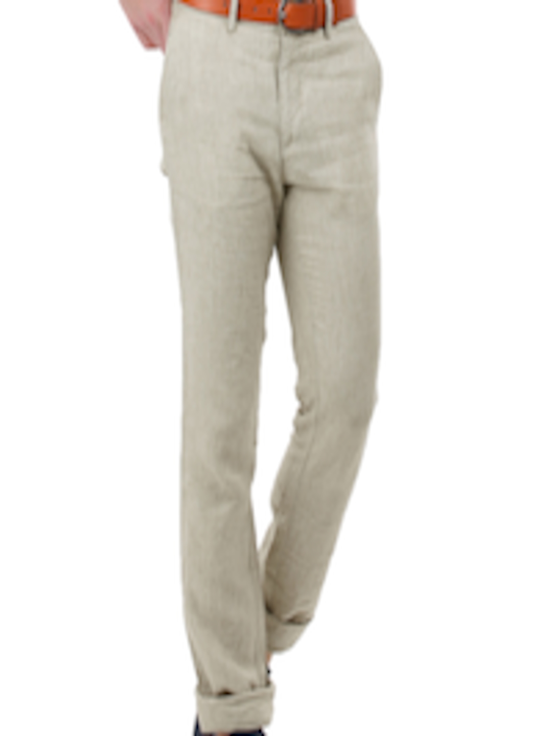 Buy Allen Solly Men Beige Linen Trousers - Trousers for Men 112774 | Myntra