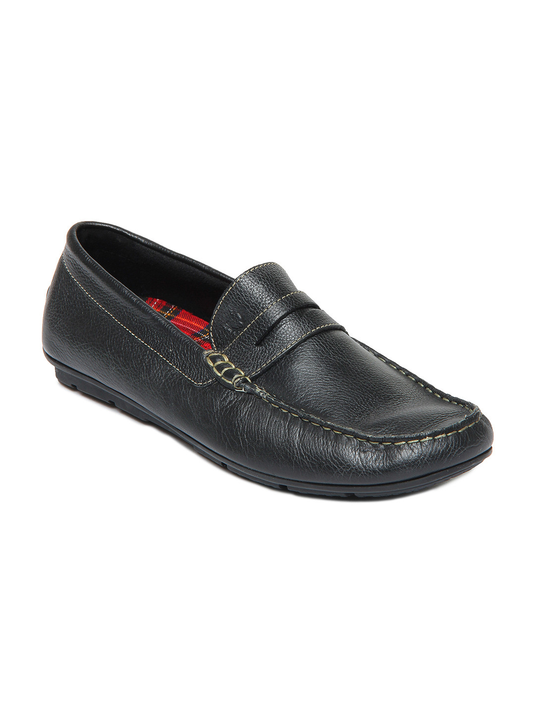 Buy Allen Solly Men Black Leather Loafers Casual Shoes for Men 199322