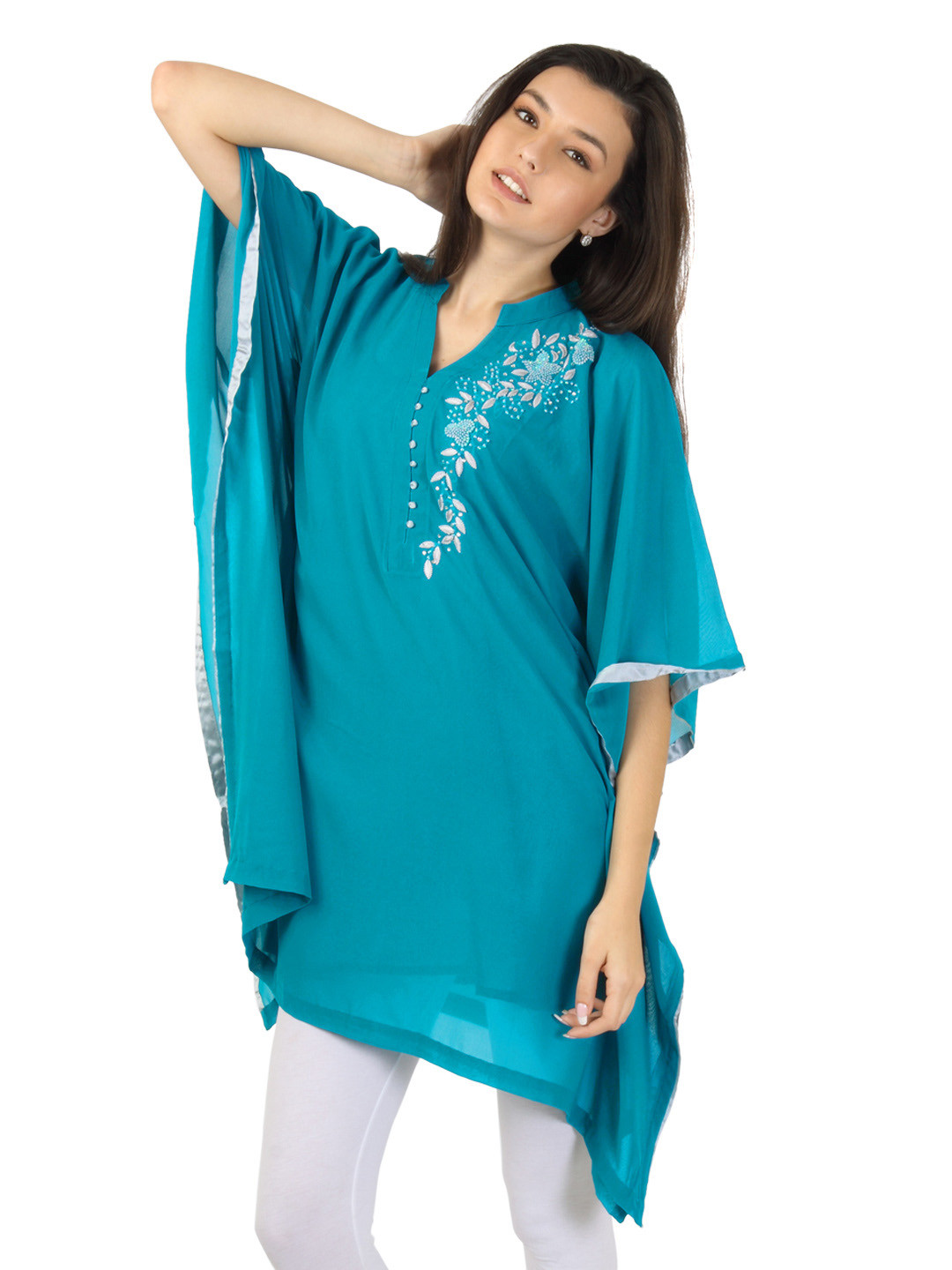 Buy Aneri Women Blue Kaftan Tunic Tunics for Women 80176 Myntra