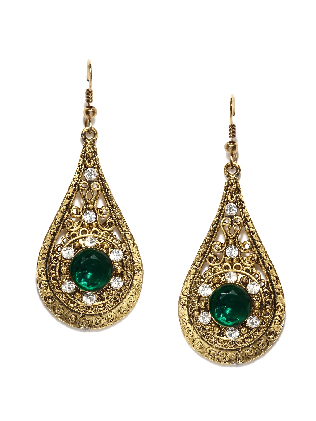 Buy Anouk Gold Toned & Green Drop Earrings - Earrings for Women 248653 ...