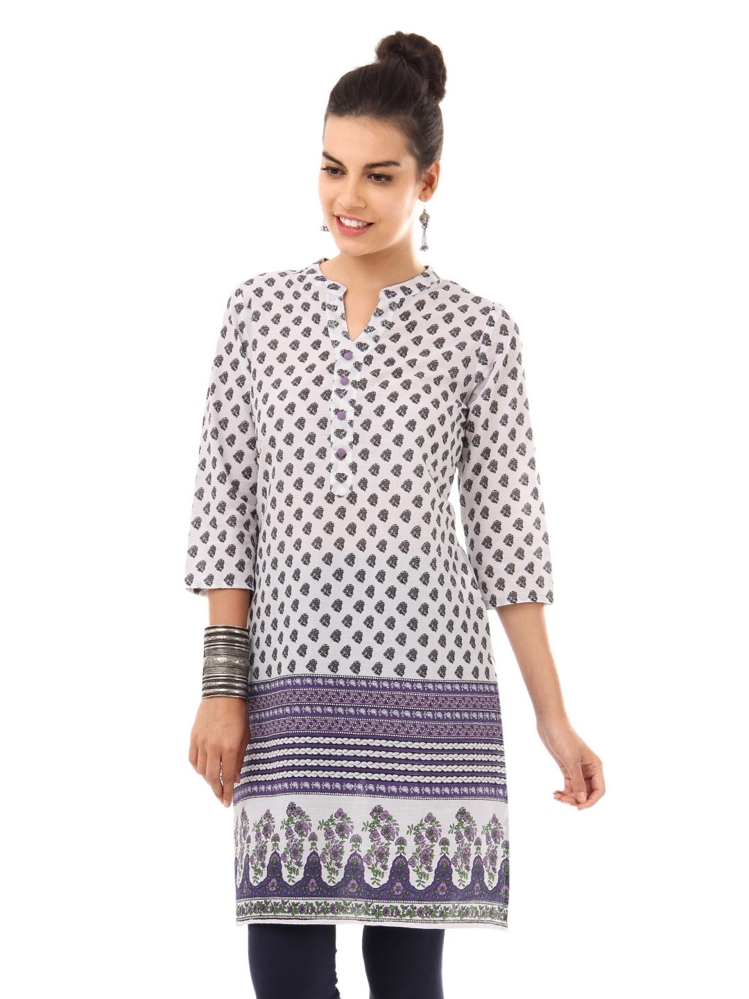 Buy Anouk Women White Printed Kurta Kurtas For Women 114619 Myntra 3410