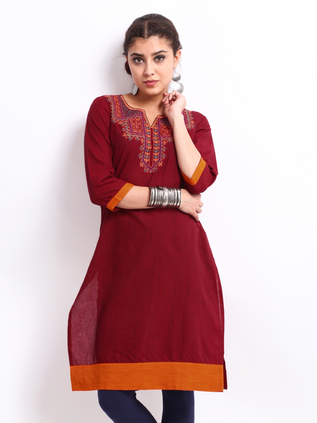 anouk maroon kurta set